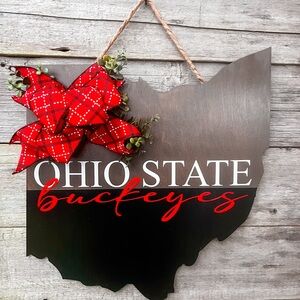Handmade Ohio State Buckeyes Door Hanger